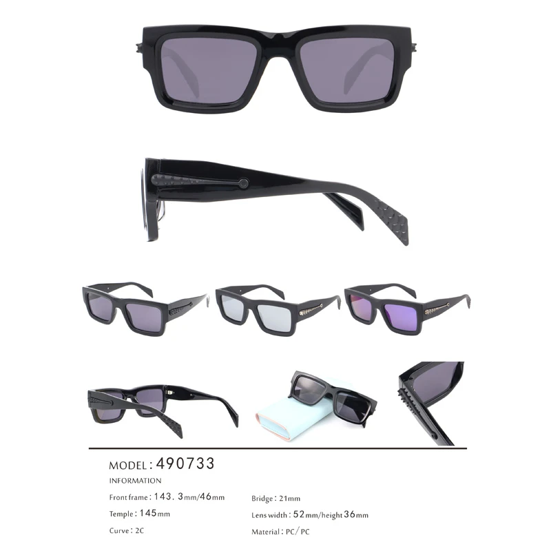 Viking Spikes Retro Rectangle Fashionable Sunglasses 490733 1